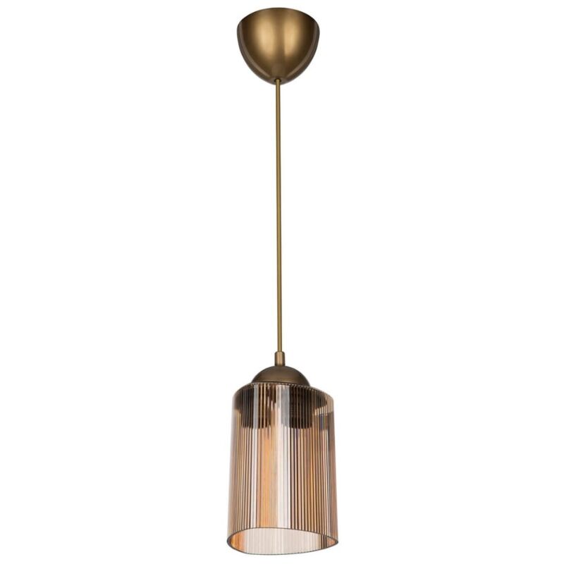 foto del prodotto iperbriko lampada da soffitto optical mdl3749 con paralume triangolo in plastica ambrato h70xl11
