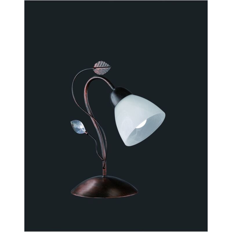 foto del prodotto iperbriko lampada da tavolo 1xe14 traditio ruggine coppa vetro bianco l12 cm trio lighting