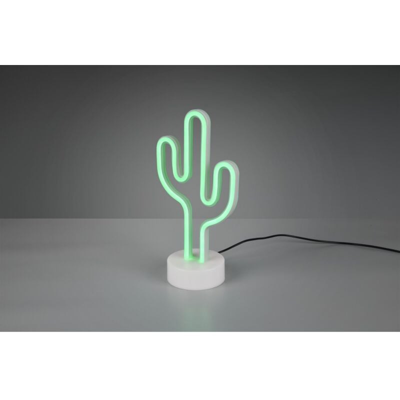 foto del prodotto iperbriko lampada da tavolo cactus moderna led verde h29 cm trio lighting