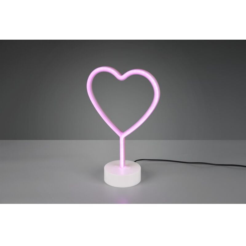 foto del prodotto iperbriko lampada da tavolo moderna heart led rosa l20 cm cuore trio lighting
