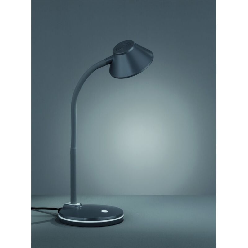 foto del prodotto iperbriko lampada led scrivania ufficio moderno berry grigio trio lighting