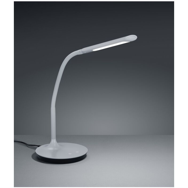 foto del prodotto iperbriko lampada moderna per scrivania braccio flessibile led touch polo grigio trio lighting