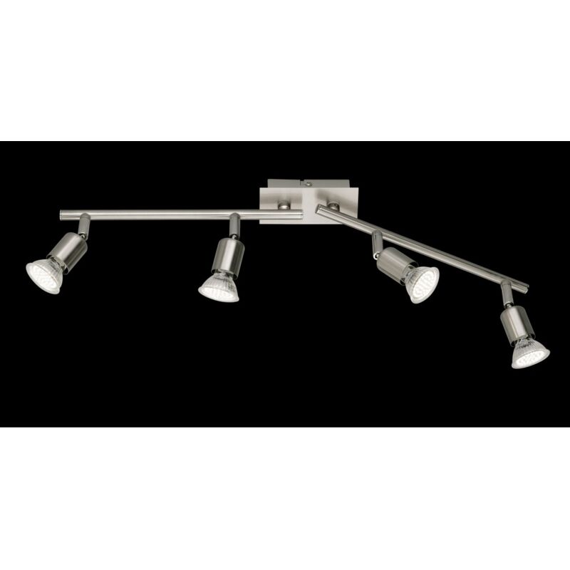 foto del prodotto iperbriko lampada soffitto 4 faretti spot gu10 nimes nichel trio lighting