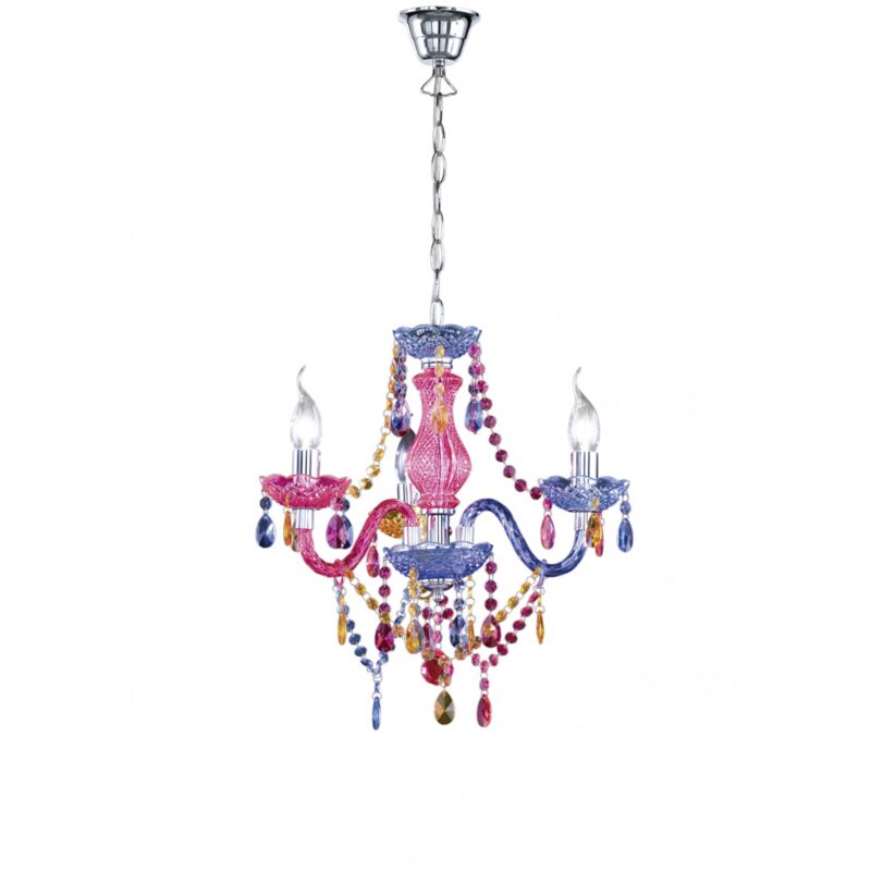 foto del prodotto iperbriko lampadario 3 bracci l ster multicolor pendenti decorativi trio lighting