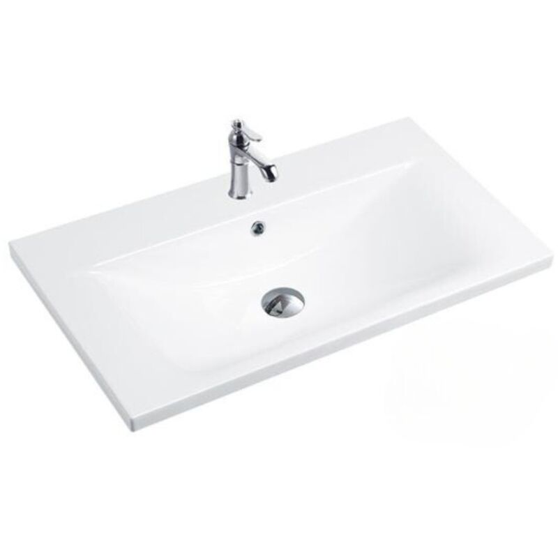 foto del prodotto iperbriko lavabo da appoggio 81x46.5x18 cm bianco