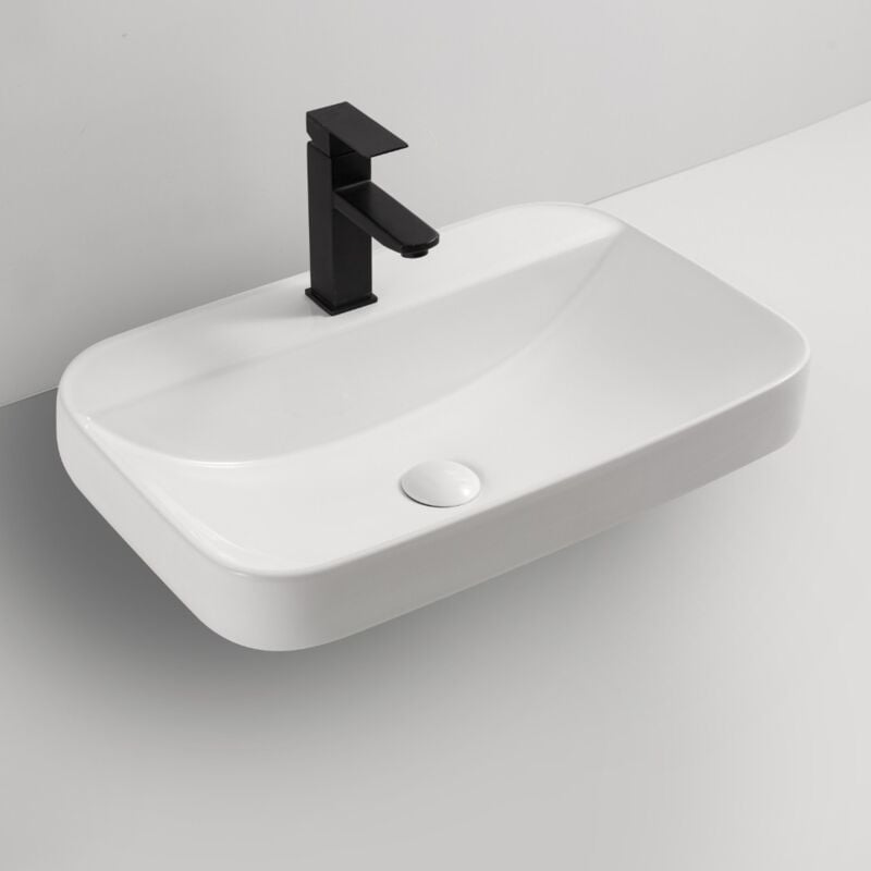 foto del prodotto iperbriko lavabo semincasso ceramica 60x40 cm bianco