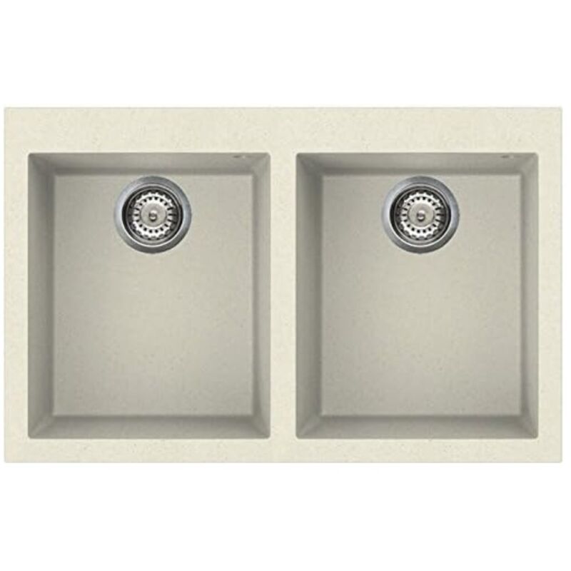 foto del prodotto iperbriko lavello 79x50 cm 2 vasche panna
