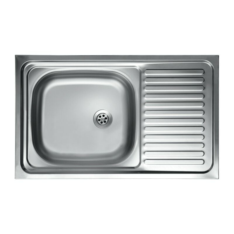 foto del prodotto iperbriko lavello cucina vasca con gocciolatoio dx in acciaio da appoggio 50x80 cm