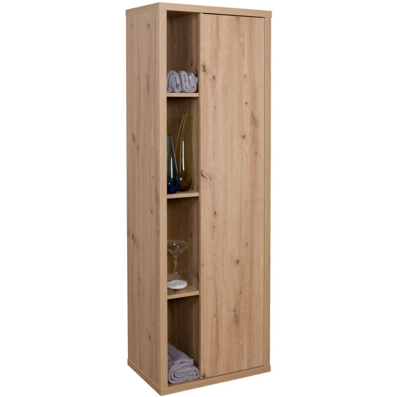 foto del prodotto iperbriko mobile colonna con 1 anta e 4 vani ladama rovere miele 160x51.40x35.00 cm