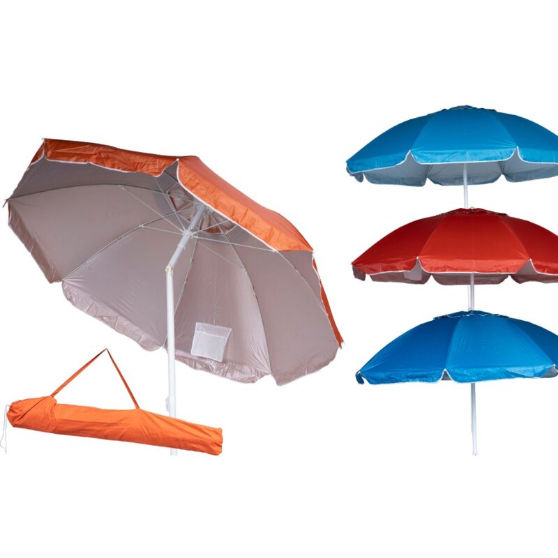 foto del prodotto iperbriko ombrellone mare 180 cm con snodo palo acciaio e sacca colori assortiti