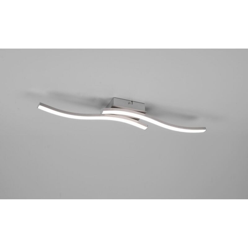 foto del prodotto iperbriko plafoniera design doppia bacchetta ondulata led 4000k route nichel trio lighting