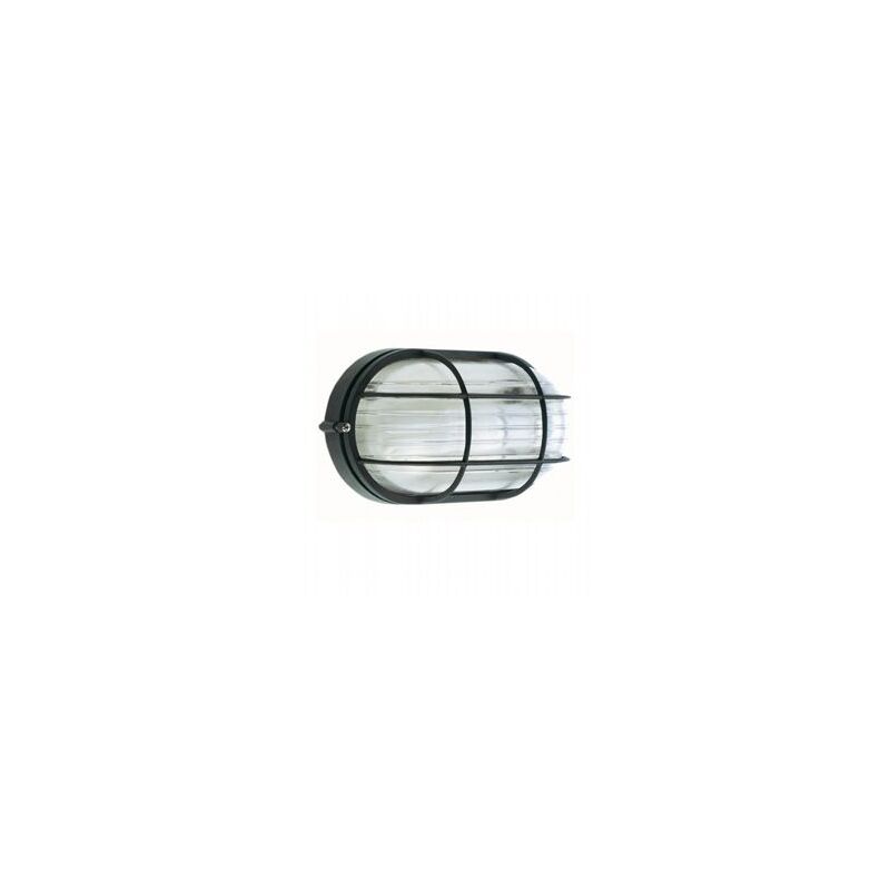foto del prodotto iperbriko plafoniera in alluminio pressofuso con diffusore in vetro stampato altezza lampada 170mm potenza massima 100w nero