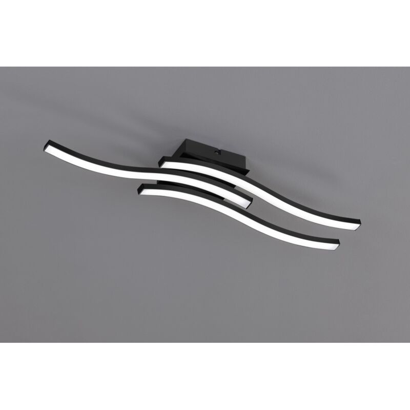 foto del prodotto iperbriko plafoniera moderna 3 bacchette ondulate led 3000k route nero trio lighting
