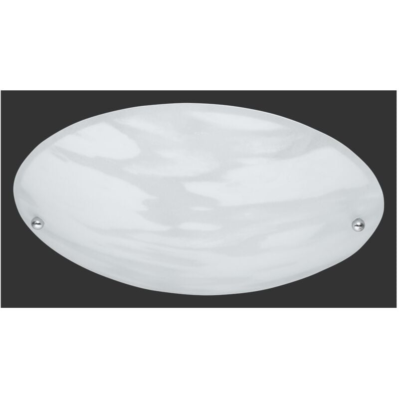 foto del prodotto iperbriko plafoniera ovale lana paralume vetro sabbiato alabastro trio lighting