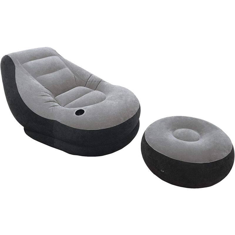 foto del prodotto iperbriko poltroncina airbed lounge con pouff cm 99 x 130 x 76