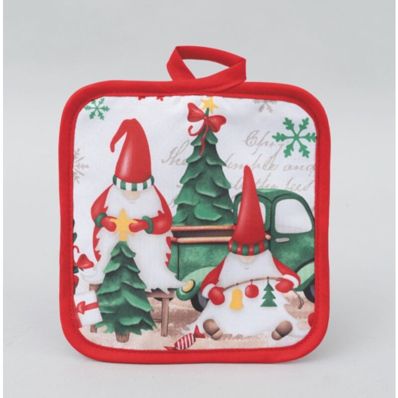 foto del prodotto iperbriko presina quadrata con babbi natale e gnomi 17 cm