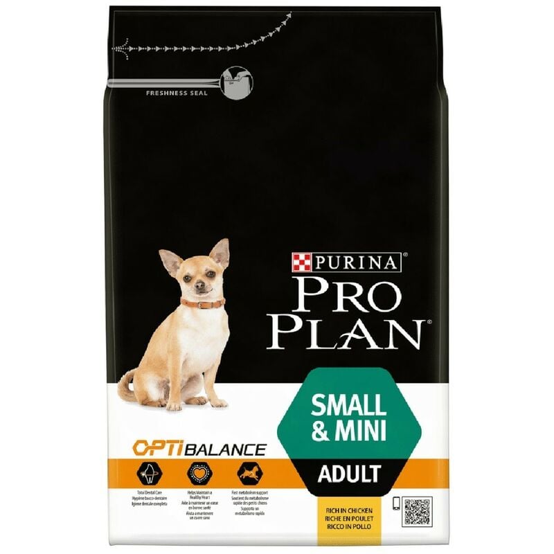foto del prodotto iperbriko pro plan small mini optibalance cane con pollo purina 3 chilogrammi