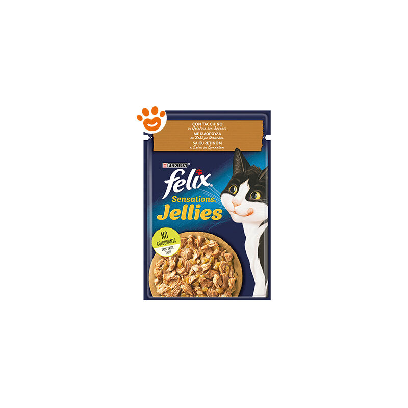 foto del prodotto iperbriko purina cat felix sensations jellies tacchino con spinaci in gelatina purina cat felix sensations jellies tacchino con spinaci in