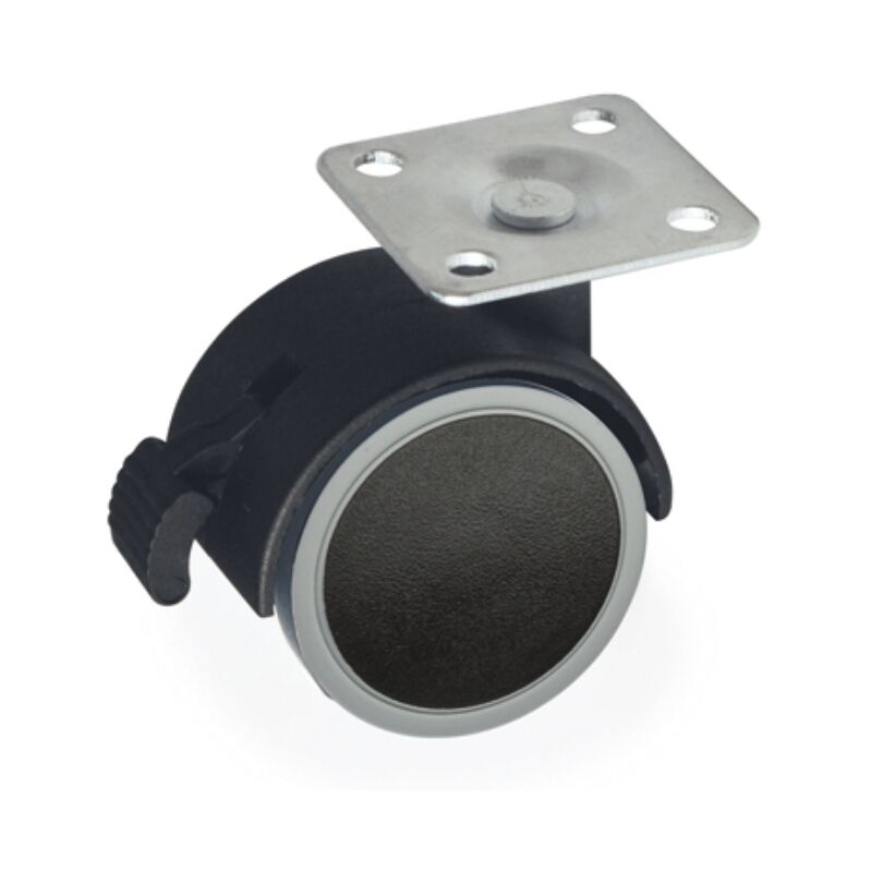 foto del prodotto iperbriko ruota pivotante con freno 40 mm nera