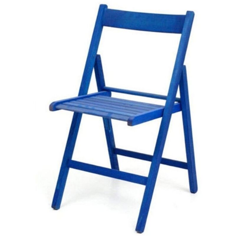 foto del prodotto iperbriko - sedia pieghevole in legno penelope colore blu