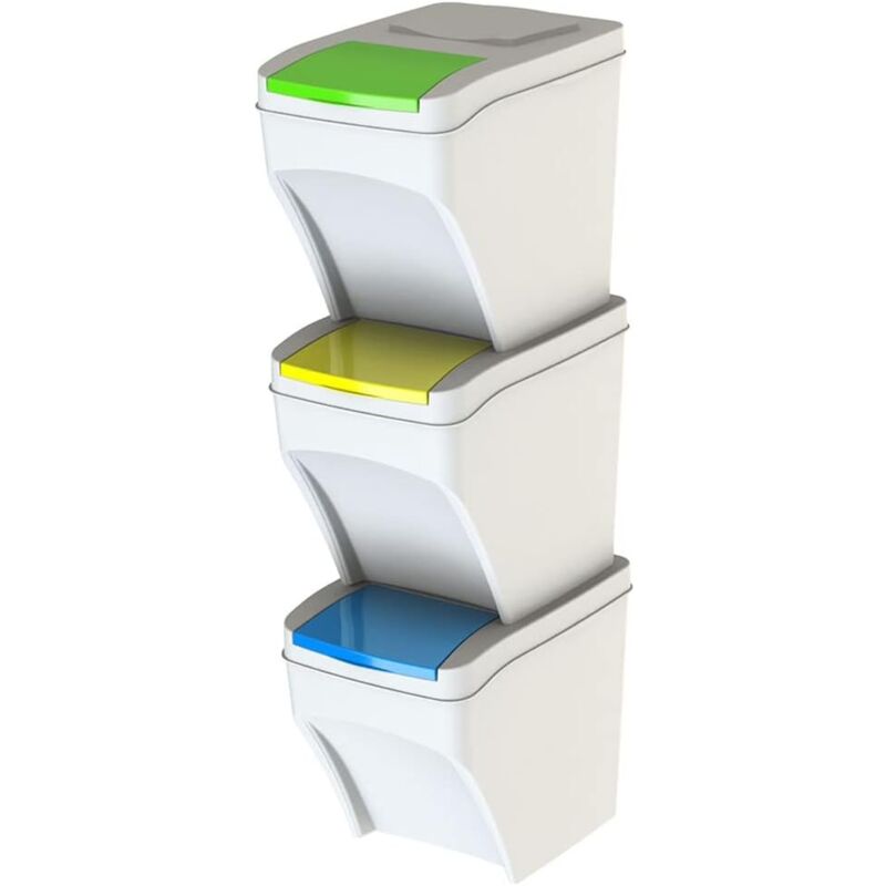 foto del prodotto iperbriko set 3 pattumiere stack 25l fusto bi