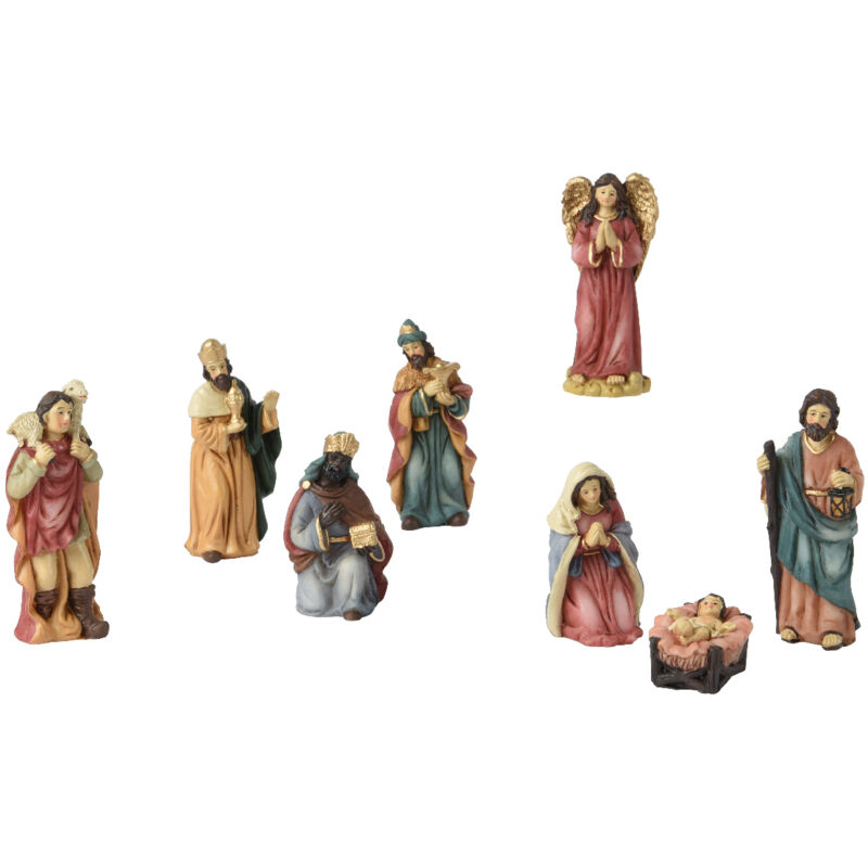 foto del prodotto iperbriko set nativit poliresina 8 pz h. 9 cm
