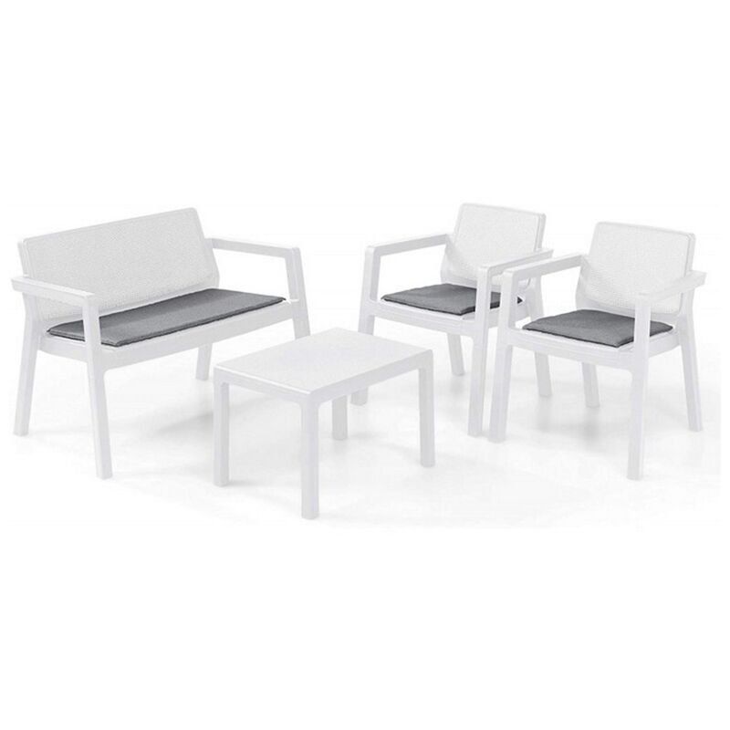 foto del prodotto iperbriko set salotto da esterno emily lounge bianco keter