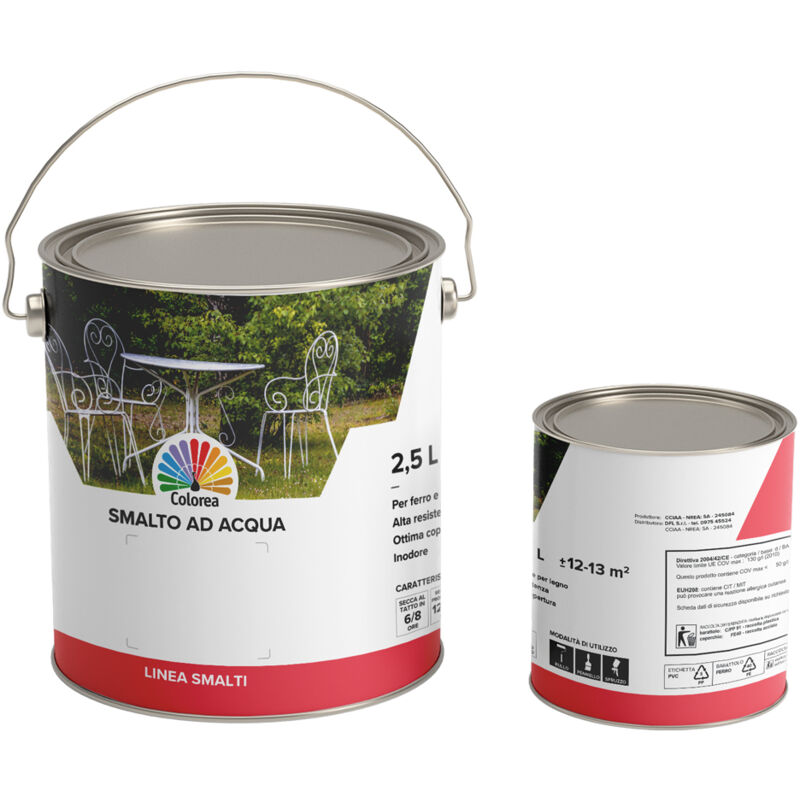 foto del prodotto iperbriko smalto all acqua bianco lucido 2,5 lt