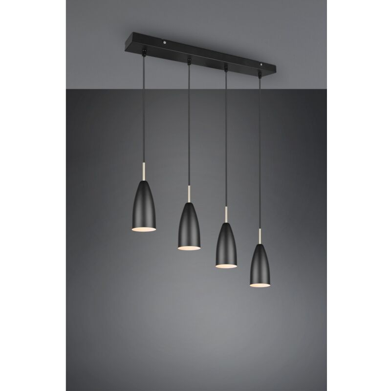 foto del prodotto iperbriko sospensione lineare isola farin 4 luci nero e ottone trio lighting