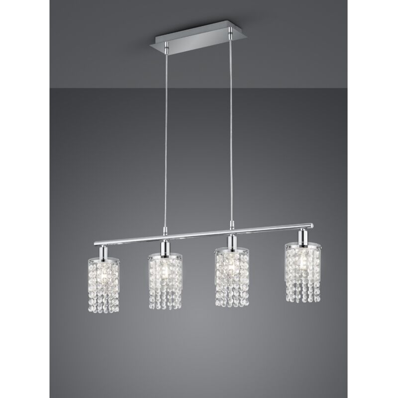 foto del prodotto iperbriko sospensione posh 4xe14 cromo vetro l80 cm trio lighting