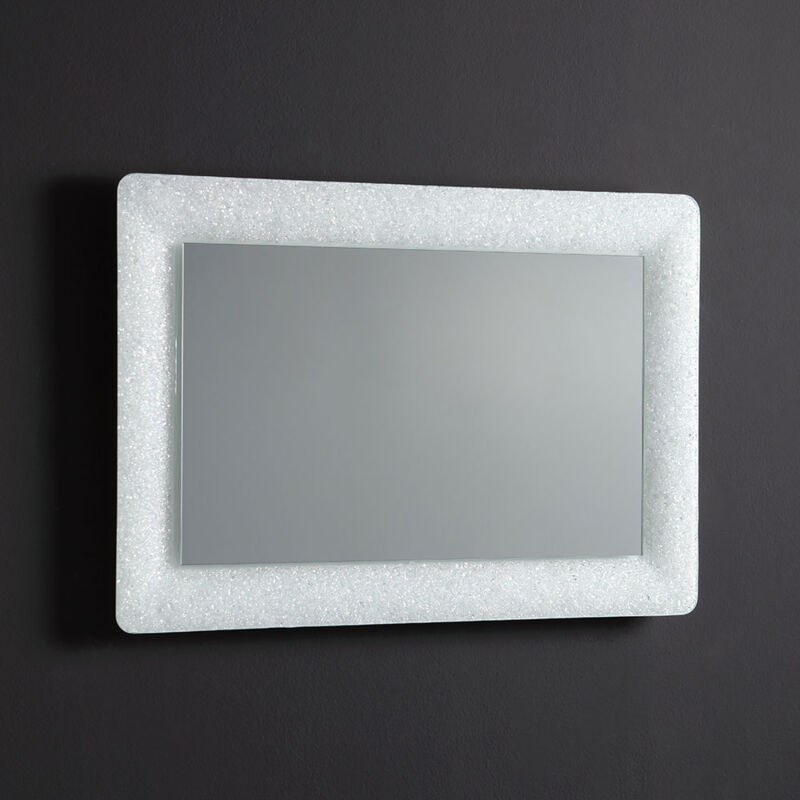 foto del prodotto iperbriko specchio con cornice bianca 90x62 cm