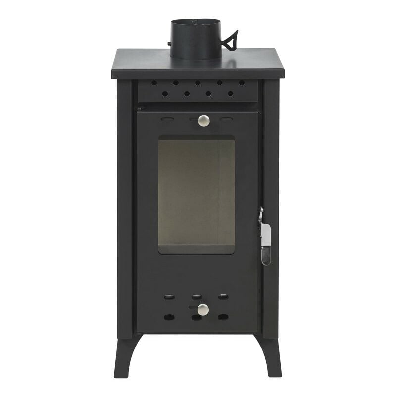foto del prodotto iperbriko stufa a legna matilde nera potenza 7,7 kw l33xp38,5xh74