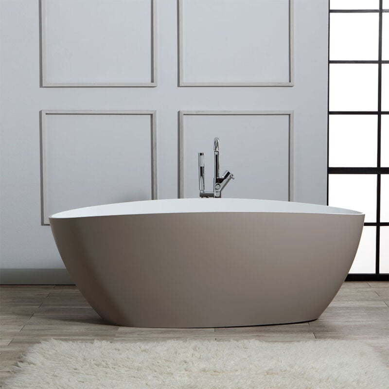foto del prodotto iperbriko vasca da bagno freestanding resina beige