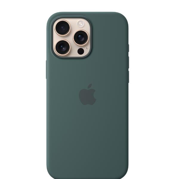 foto del prodotto iphone 16 pro silicone case with magsafe lake green