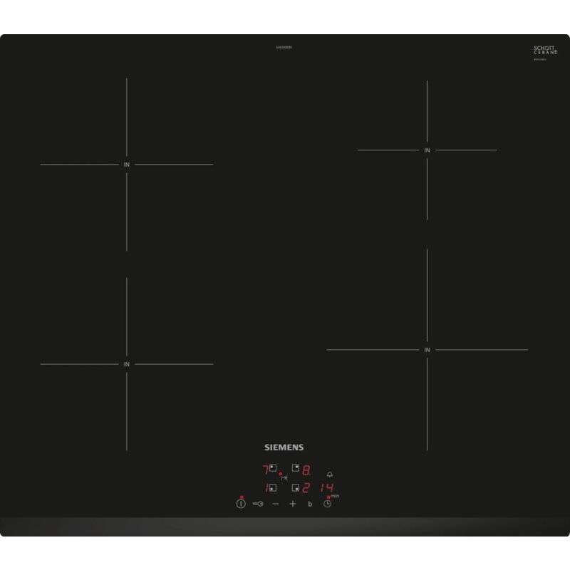 foto del prodotto iq100 eu63kbeb5e. colore del prodotto nero, posizionamento dell apparecchio da incasso, dimensione della larghezza del piano cottura 60 cm. tipo