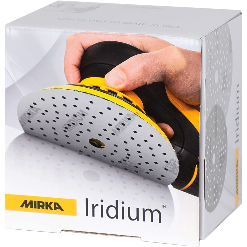 foto del prodotto iridium premium carta abrasiva 125 mm a strappo 89 fori, grana 80, 100 pz per la levigatura di vernice, stucco, fondo, legno, acciaio, materiali