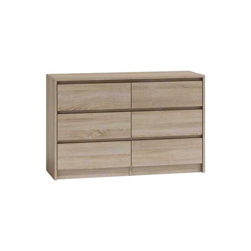 foto del prodotto iris 120 cassettiera moderna camera da letto ufficio soggiorno 120x75x40 6 cassetti armadio di stoccaggio a cassettiera in stile scandinavo camerino