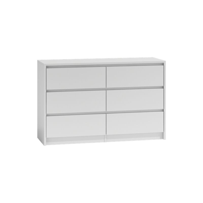 foto del prodotto iris 120 cassettiera per camera da letto 6 cassetti 120x40x75cm mobile contenitore stile scandinavo spogliatoio effetto cemento