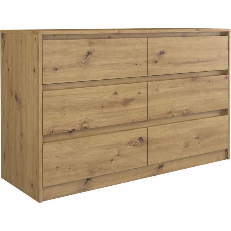 foto del prodotto iris 120 com moderno soggiorno camera da letto ufficio 120x75x40cm 6 cassetti armadio di stoccaggio aspetto legno