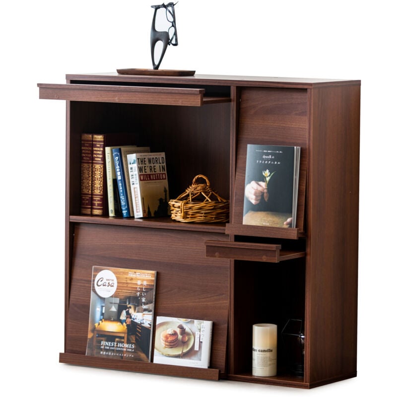 foto del prodotto iris ohyama armadietto, scaffale, libreria portaoggetti, con 4 ante pieghevoli, design, versatile, ufficio, camera da letto, soggiorno, sala da