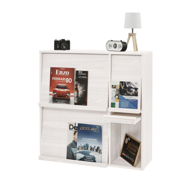 foto del prodotto iris ohyama armadietto, scaffale, libreria portaoggetti, con 4 ante pieghevoli, design, versatile, ufficio, camera da letto, soggiorno, sala da