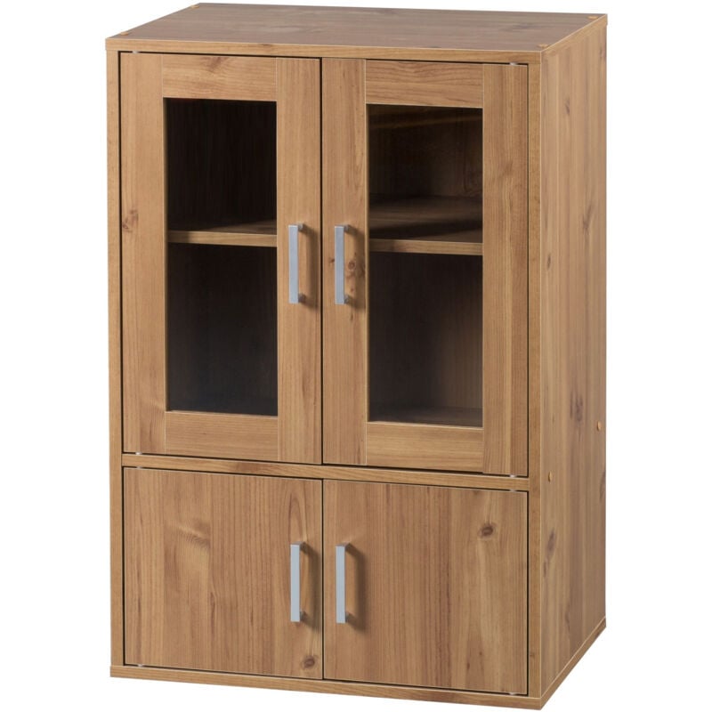 foto del prodotto iris ohyama armadio, libreria portaoggetti, com , credenza con 4 ripiani e 4 ante design e moderno, solido, multiuso, ufficio, cucina, camera da