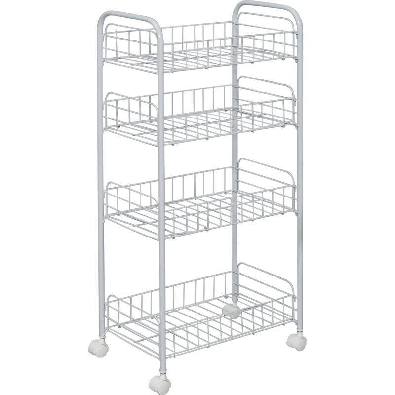 foto del prodotto iris ohyama, carrello, carrello, vassoio, servizio di stoccaggio, 4 livelli di nicchia, su ruote, grande capacit , ristorante, cucina, hotel mesh