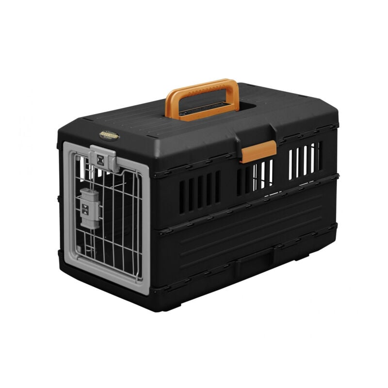 foto del prodotto iris ohyama cassa, trasportino per cani, trasportino per gatti, 2 porte, l55 x p31,5 x h36,4 cm, fc 550, nero