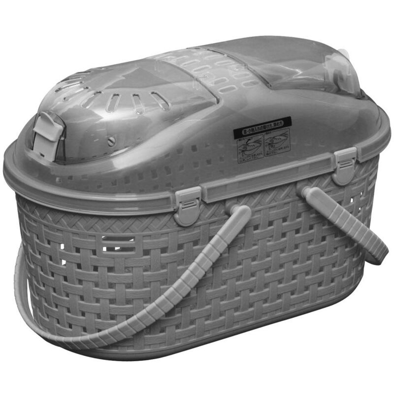 foto del prodotto iris ohyama cestino, scatola, borsa, trasportino in plastica pp per gatti, cani, 45 x p29 x h28,5 cm, mpc 450, grigio