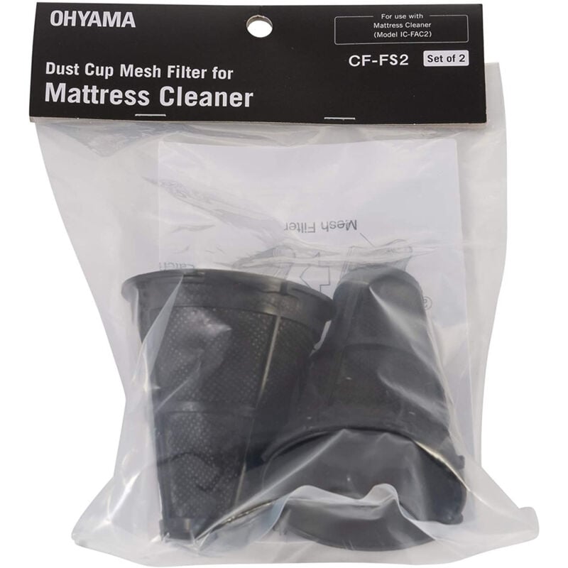 foto del prodotto iris ohyama confezione da 2 filtri antipolvere, rimuove acari, allergeni e polvere, maglia, lavabile, per ic fac2 e ic fac4 dust cup mesh filter