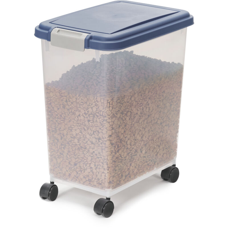 foto del prodotto iris ohyama contenitore per crocchette ermetico, 30l 11kg, blu, ermetici, plastica, con coperchio, per cibo per gatti, cani, cibo secco,