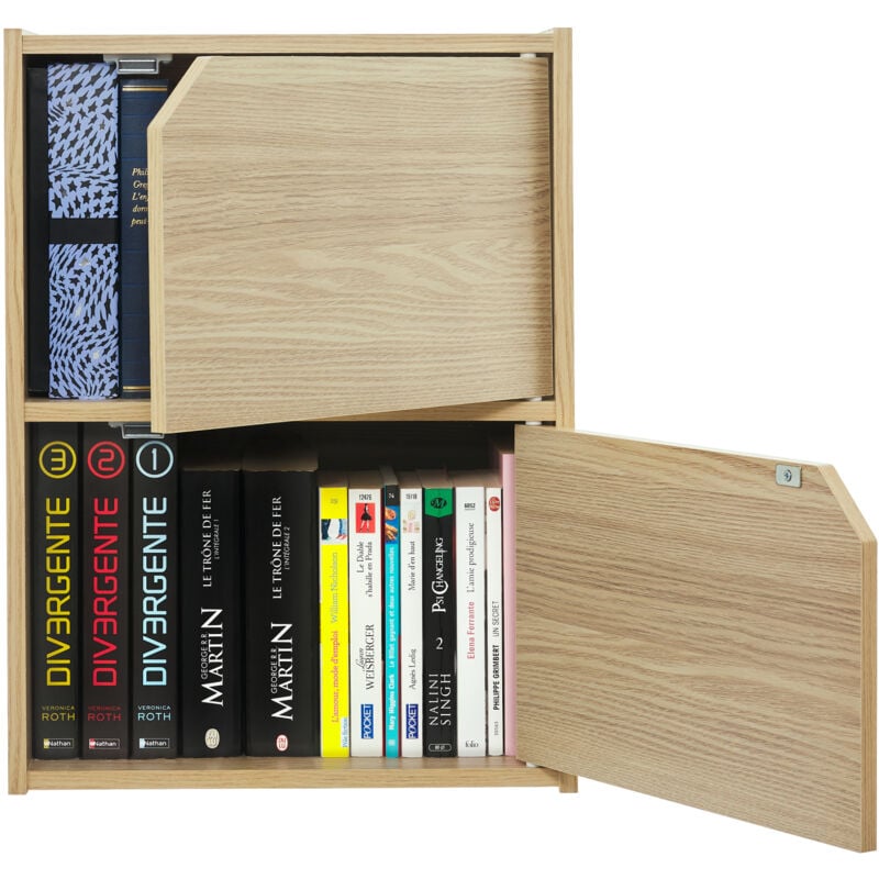 foto del prodotto iris ohyama libreria portaoggetti, armadio con 2 ante e 2 ripiani, facilit di montaggio, design, modulare, ufficio, camera da letto, soggiorno