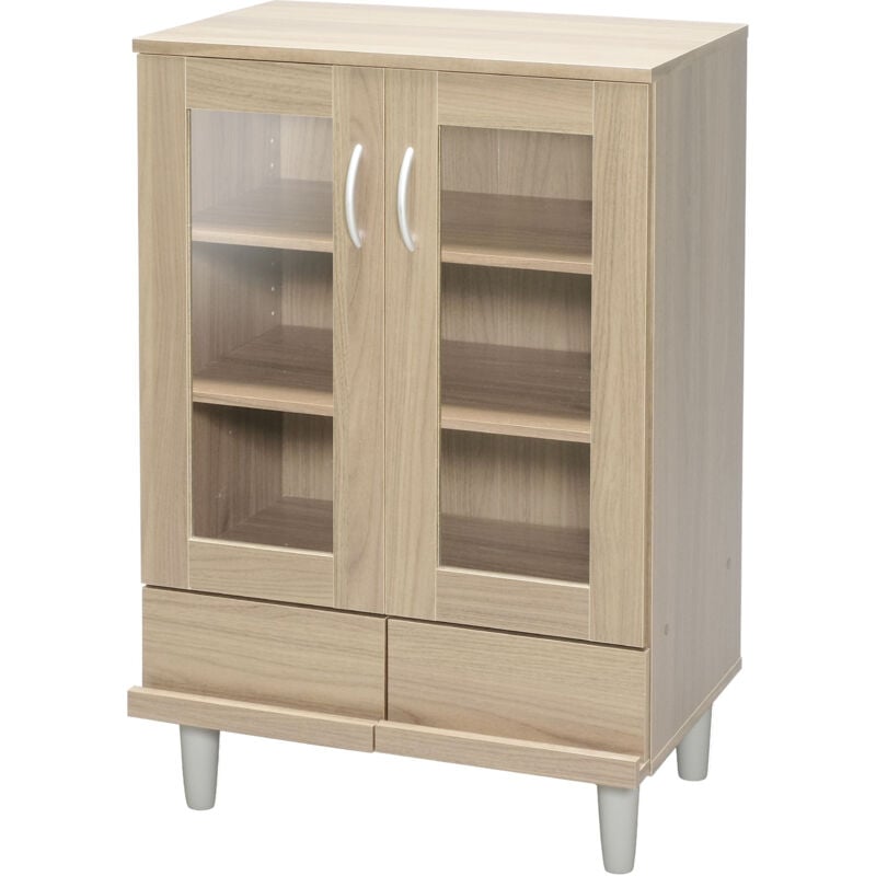 foto del prodotto iris ohyama mobile contenitore, credenza, cassetiera, armadio a 3 ante, 3 ripiani regolabili, contemporaneo, design, solido, cucina, sala da