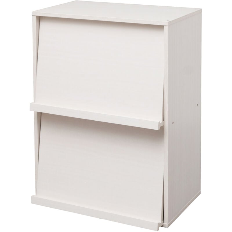 foto del prodotto iris ohyama mobile, libreria, scaffale portaoggetti, 2 ante pieghevoli, design, solido, moderno, multiuso, ufficio, camera da letto, soggiorno,
